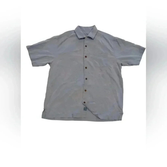 Tommy Bahama EUC 100% Silk S/S Button Down Blue Size  Medium - Picture 5 of 9